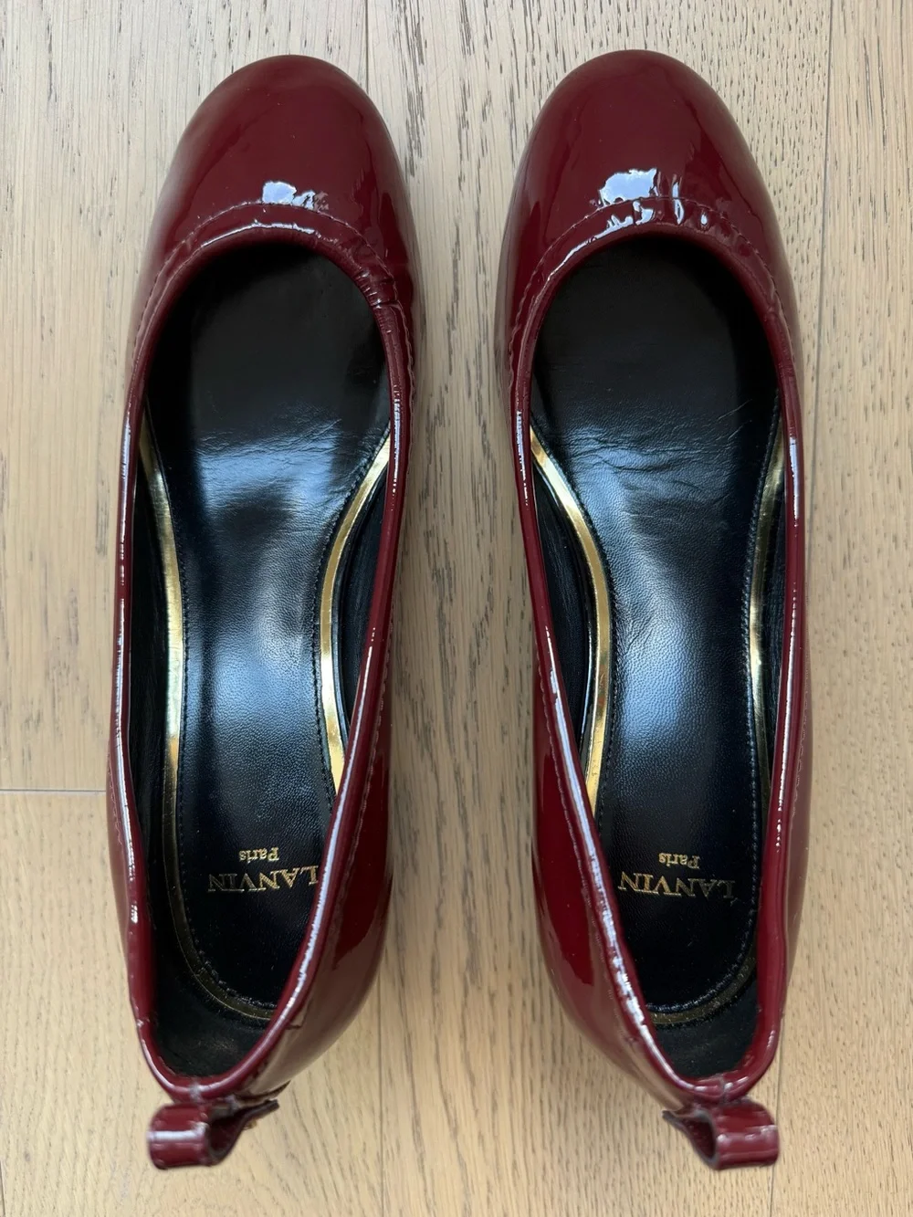 Lanvin Burgundy Patent Leather Heels